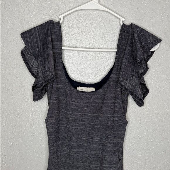 Artelier Nicole Miller Blue Off Shoulder Mini Ruched Bodycon Dress Size Small - Picture 3 of 7